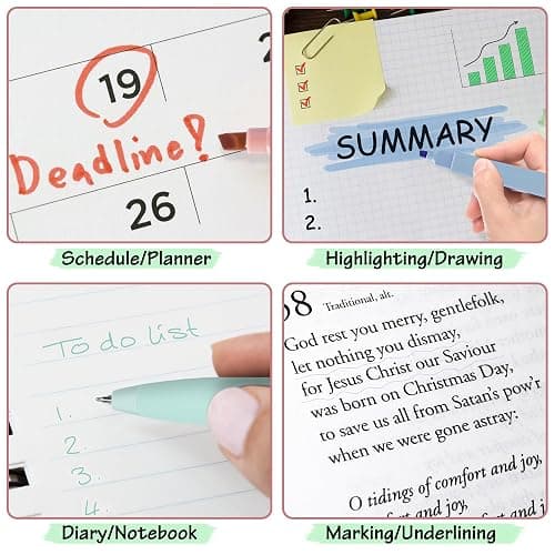 DazSpirit Bible Journaling Kit, 12 Pastel Bible Highlighters and 6 Pens with 90 Laminated Tabs, Bible Study Kit for Women & Men Office School, Christian Study Supplies - Highlighters + Color Pens + Tabs thumbnail 5