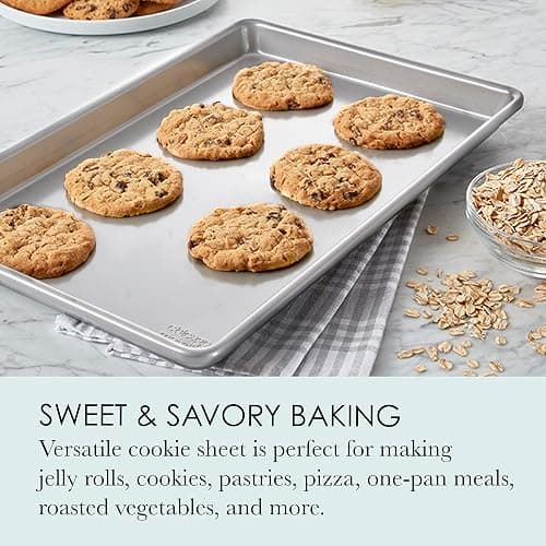 Chicago Metallic Commercial II Traditional Uncoated True Jelly Roll Pan, Make jelly rolls, cookies, pizza, one-pan meals, and more, 15-Inch by 10-Inch thumbnail 2