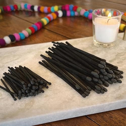 4" All Black Matches (100 Count, with Striking Stickers Included) | Decorative Unique & Fun for Your Home, Gifts, Accessories & Events | Premium Long Wood Safety Matches by Thankful Greetings thumbnail 3