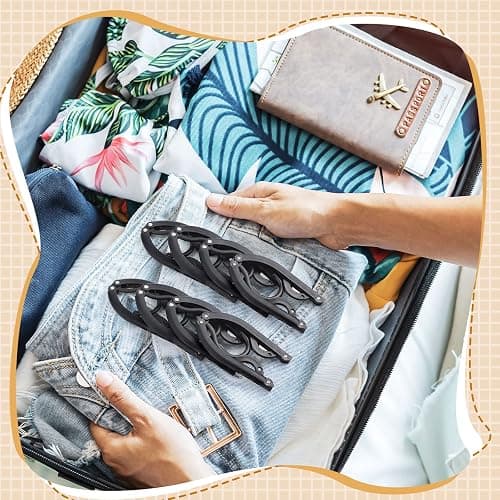 Sieral 40 Pcs Foldable Travel Hangers Plastic Portable Folding Clothes Hangers Cruise Ship Essentials for Travel Cruises Suitcase Dormitory School Hotel Women Laundry Coat Bag Drying(Black) thumbnail 6