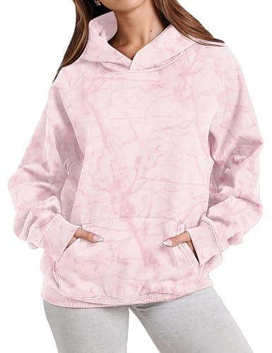 TERIVEEK Women Camo Hoodies Oversized Maple Leaf Fleece Hooded Sweatshirt Long Sleeve Fall Trendy Pullover Hoodie with Pocket - Image 1