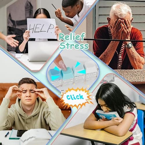 4 PCS Keyboard Fidget Toy, Keyboard Fidget Keychain 4-in-1 Keyboard Decompression Button Finger Clicker Toys, Button Stress Relief Fidget Gifts (Purple Green Blackwhite Blue) thumbnail 7