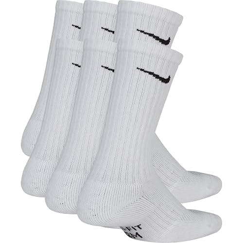 Nike Kids' Everyday Cushion Crew Socks (6 Pairs), White/Black, Small thumbnail 4