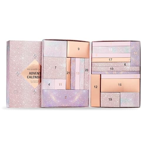 Revolution Beauty 24-Piece Holiday Beauty Advent Calendar, Makeup Gift Set with Lip Gloss, Nourishing Lip Masks, Brushes & Brow Gel, Vegan & Cruelty-Free thumbnail 2