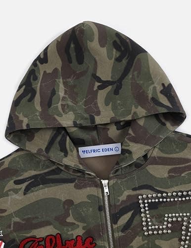 Aelfric Eden Camo Zip Up Hoodie with Studded Y2k Graphic Oversized Hoodies Vintage Streetwear Outfits thumbnail 8