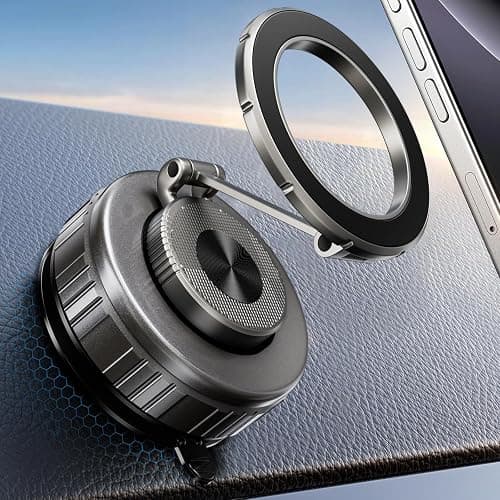UBeesize 2025 Upgraded 360° Magsafe Vacuum Magnetic Car Phone Holder [108+LBS Strongest Suction&3000gf Dual-Lock Nano Gel] Dashboard & Windshield Mount, Compatible with iPhone 16/15/14/13&Other Phones - Image 1