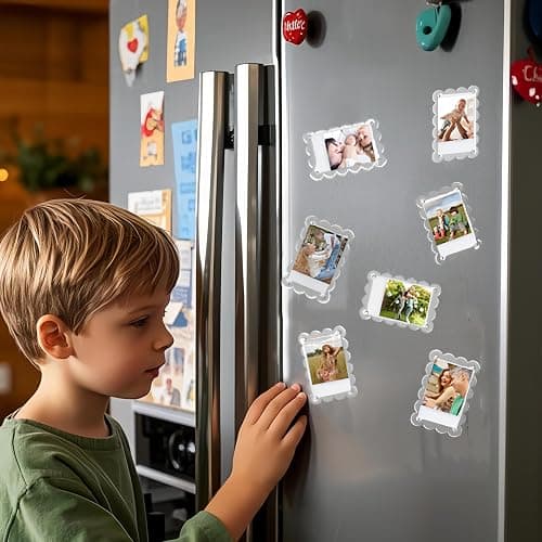 NEUREGY 15 Pack 2.36 x 3.54 Inch Acrylic Fridge Magnetic Frame Scalloped, Double Sided Polaroid Frame, Refrigerator Magnet Picture Frame for Fujifilm Instax Mini thumbnail 2