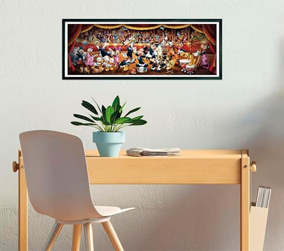 Clementoni - Puzzle 1000 Pezzi per Adulti e Ragazzi, Collection Panorama Tema Disney Orchestra, con Poster Incluso, Compact Box, Idea Regalo Made in Italy, 98x33 cm, 37067 thumbnail 2