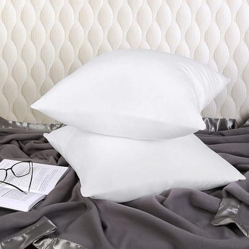 Utopia Bedding Throw Pillows Insert (Pack of 2, White) - 18 x 18 Inches Bed and Couch Pillows - Indoor Decorative Pillow - White - 18x18 Inch thumbnail 4