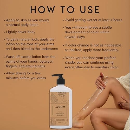 Aluram Golden Glow Body Lotion, Nourishing Radiance & Tone with Squalane & Watermelon Seed Oil, 18 Fl Oz thumbnail 7