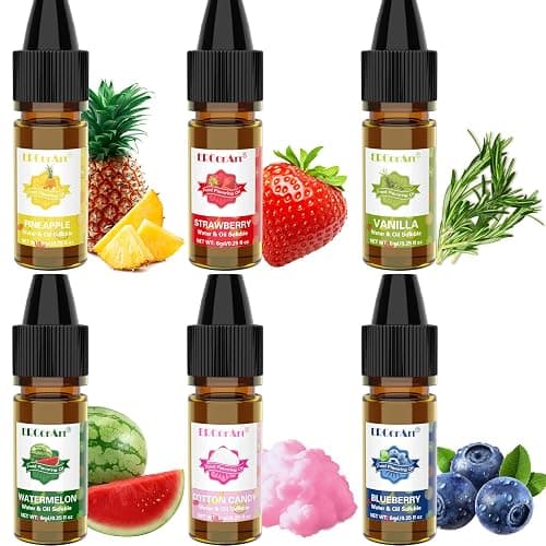 Food Flavoring Oil - Concentrated Candy Flavors, 6 Liquid Lip Gloss Flavoring Oil, Cotton Candy Pineapple Flavor Oil for Baking, Cooking, Drinks, Water & Oil Soluble - 0.25 Fl Oz thumbnail 2