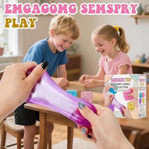Stress Relief Squeeze Toys Set, 4 Pack Squishy Fidget Toys for Adults, Colorful Soft Sensory Toys for Anxiety Relief, Portable TPR Squeeze Toys for Focus & Relaxation thumbnail 3