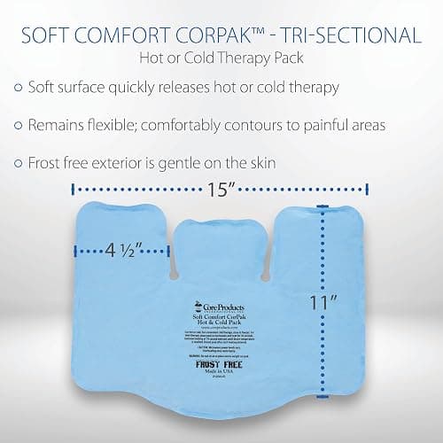 Core Products Soft Comfort CorPak – Reusable Hot & Cold Therapy Pack, Ice Pack for Injuries, No-Frost Compress, Great Holiday Gift for Muscle, Back & Joint Pain Relief – 11" x 15", Made in USA thumbnail 6