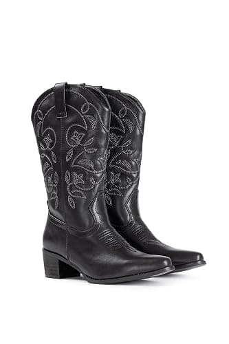 IUV Cowboy Boots For Women Pointy Toe Women's Western Boots Cowgirl Boots Mid Calf Boots thumbnail 7