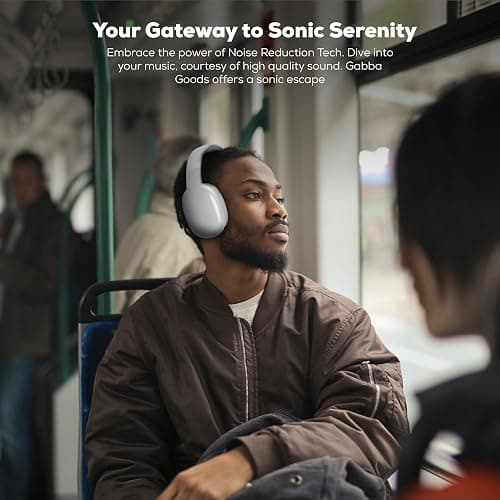 Gabba Goods Wireless Over Ear Bluetooth Headphones with Microphone - Wireless Headset -Noise Reduction - Bluetooth, Wired,Built in Micro SD for Travel, Home, Work TV,PC,Gaming,Cellphone (Silver) thumbnail 6