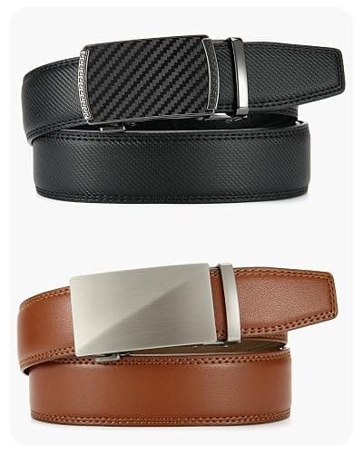 CHAOREN Leather Ratchet Belt Men 2 Pack - Customizable Fit, Effortless Style (35mm) thumbnail 5