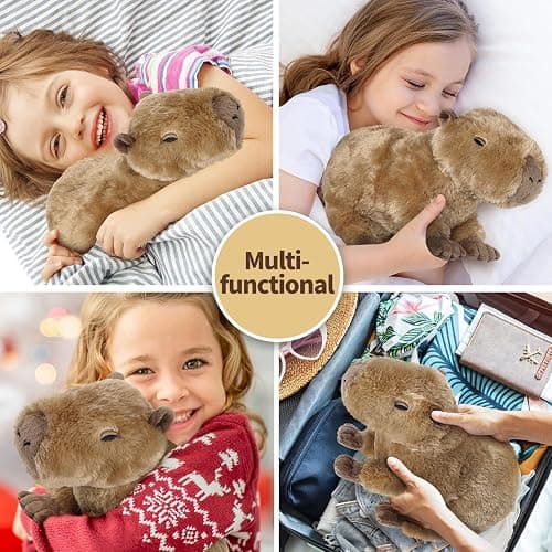 Capybara Stuffed Animals, Microwavable Stuffed Animal Adorable Fluffy Capybara Plush for Warmth Comfort, Heatable Coolable Lavender Scent Toy, Cute Soft Plushie Gift for Kids Adult & Children Boy Girl thumbnail 8