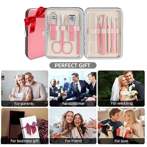 10 in 1 Manicure kit for Women Professional Pink Nail kit, Nail Care kit and Personal Toe Nail Clippers, Complete Manicure Set Women with Travel Beauty Tools Convenience Set thumbnail 7