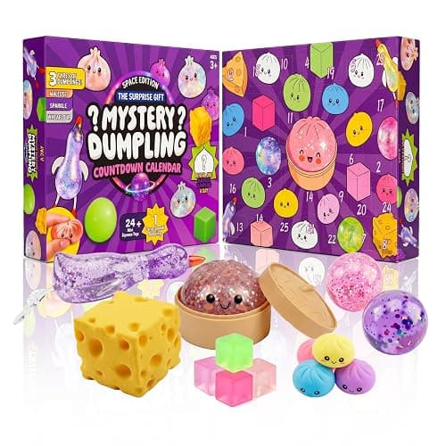 2026 Squishy Advent Calendar, 25 Day Christmas Countdown with Dumpling, Cheese, Glitter Ball & Surprise Squishies, Food-Inspired Collectible Collection, Holiday Gift Box, Mystery Countdown Calendar thumbnail 5