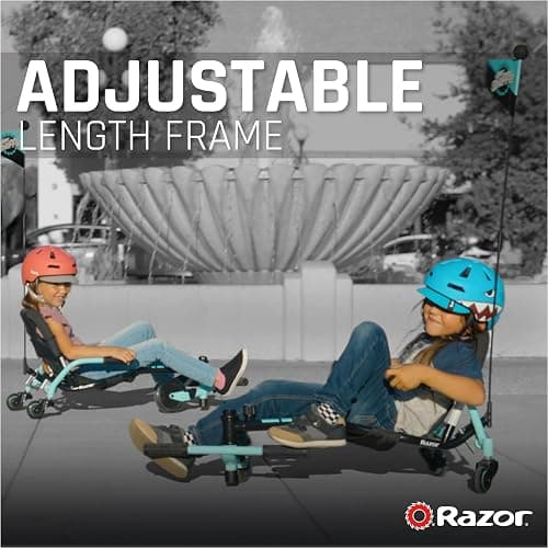 Crazy Cart Shuffle by Razor – Kid-Powered Drifting Go-Kart for Ages 4+, Crazy Cart Drift Bar Technology, Adjustable Frame with 5 Length Settings thumbnail 4