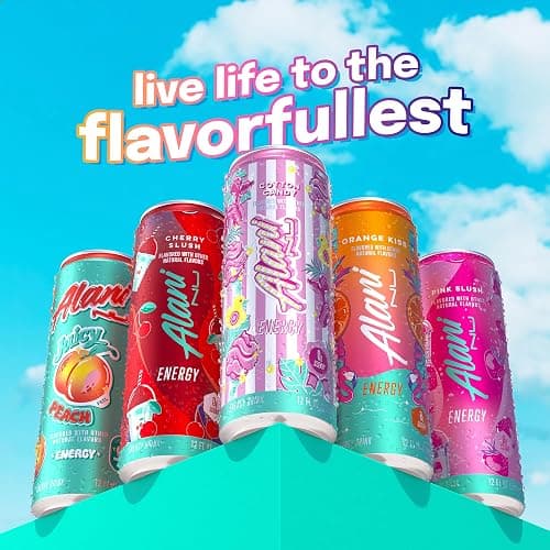Alani Nu COTTON CANDY, Sugar Free, Low Calorie Energy Drinks, 200mg Caffeine, Biotin, B Vitamins, Zero Sugar, 10 Calories, 12 Fl Oz Cans, 12 Pack thumbnail 8