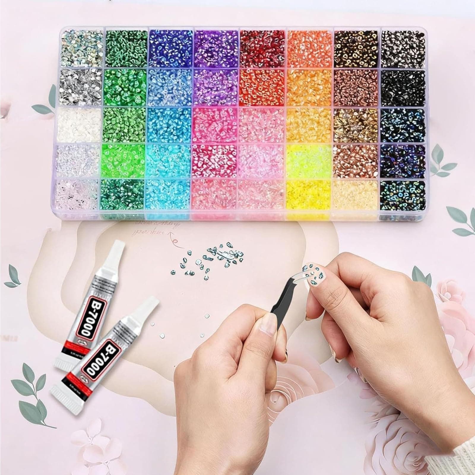 2026 New Bedazzling Kit 24/32/40 Colors, 3mm Flatback Resin Rhinestones for Crafts, Bedazzler with Glue for Nail Gems, DIY Shoes, 1 Colors=800 Pcs (24) thumbnail 6