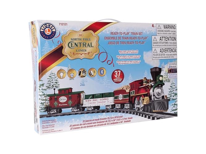 Lionel Battery-Operated North Pole Central Freight Toy Train Set with Bluetooth, Locomotive, Train Cars, & Track with Authentic Train Sounds, Lights, & Water Vapor Smoke Effects for Kids 4+ thumbnail 17
