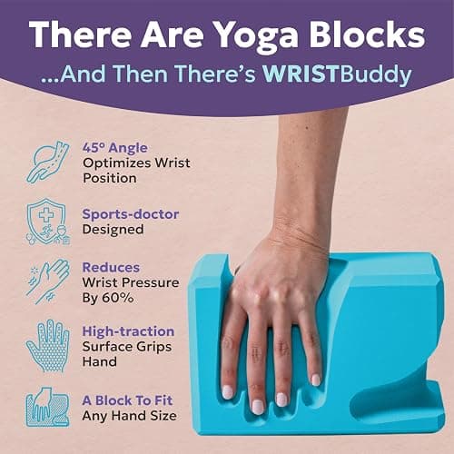 WRISTBuddy® Hand-Shaped Ergonomic Yoga Blocks for Optimal Wrist Support During Yoga, Pilates, Pushups, Planks, and Handstands - Patented Non Slip Blocks for Enhanced Stability and Comfort. thumbnail 5