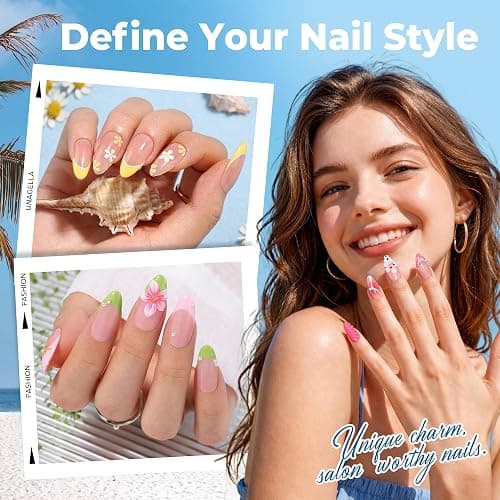 UNA GELLA Gel Nail Tips Almond Shape Medium Pre-etched 450PCS 15 Sizes | Full Cover Soft Gel Almond Press On Nail Tips, Easy DIY Salon Clear Fake False Nail Extensions Long-Lasting Hold thumbnail 2