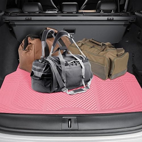 CAR PASS Heavy Duty Rubber Floor Mats Pink Car Mats Full Set with Trunk Cargo Liner - Universal Waterproof Floor Mats for Car SUV Truck, Durable All Weather Liner Mats Automotive Women (All Pink) thumbnail 5