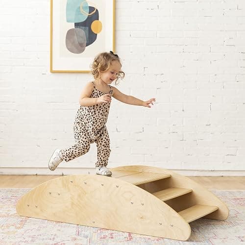 ECR4Kids Rocking Boat and Steps, Play Center, Natural thumbnail 10