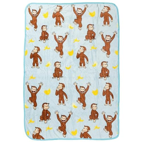 Silver Buffalo Curious George Monkey Banana 45" x 60" Fleece Throw, Soft and Cozy Blanket, 185 GSM - Image 1