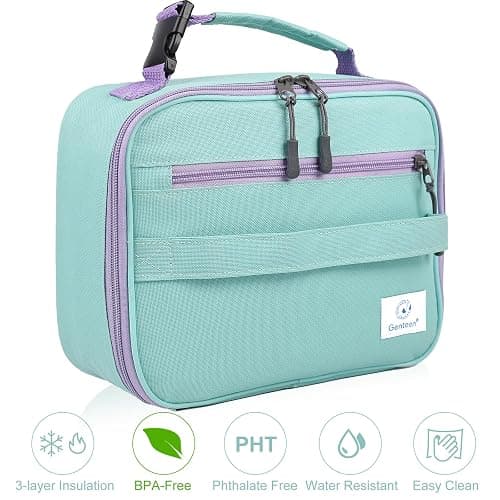 Genteen Lunch Box Kids,Insulated Lunch Bag Kids Boys Girls,Soft Bag Mini Cooler Back to School Thermal Meal Tote Kit Lunch Box for School,Work,Outdoor (Light Green) thumbnail 8