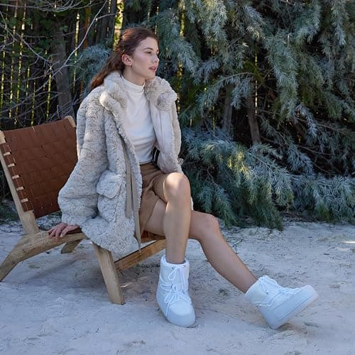 QLR Womens Winter Snow Boots Anti-Slip Ankle Booties with Warm Lining Lace-up Outdoor Shoes thumbnail 2