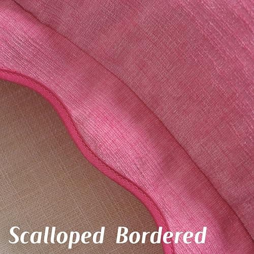 HAUSSY Valentines Scalloped Pillow Covers 18x18 Set of 2,Decorative Throw Pillows Cute Aesthetic Preppy Cushion Covers for Couch Bed Living Room,Hot Pink thumbnail 3