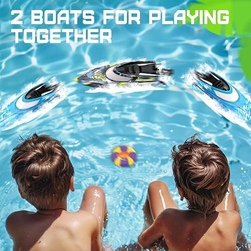 BEZGAR RC Boat, 2 Packs 12 inch Fast Speed RC Boat 30 KPH with A Portable Suitcase for Lakes & Pools & Salt Water, Summer Toys for Adults and Ideal Gifts for Kids Boys Age 6 7 8-12 Years Old - TX2P1 thumbnail 6