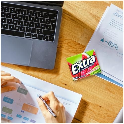 EXTRA Gum Sweet Watermelon Sugarfree, Bulk, Individually Wrapped, Long Lasting Fruit Gum Watermelon Flavor Perfect for Fresh Breath at School, Work & Travel 15 Count, Pack of 10 thumbnail 6