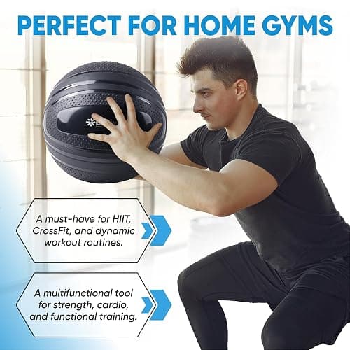 bintiva Non Bounce Slam Ball - Exercise Weighted Deadball for Workout and Fitness Routines - Medicine Dead Weight Ball thumbnail 4