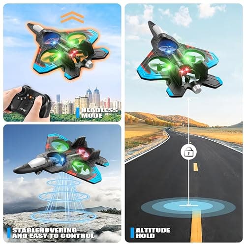 4DRC V32 Foam Remote Control Airplanes RC Planes for Kids Adults 8-16, RC Airplane Fighter Jet with Light, 360° Flip Fighter Jet Toys, Stunt Roll, Airplane Toy Gifts for Kids Boys thumbnail 7