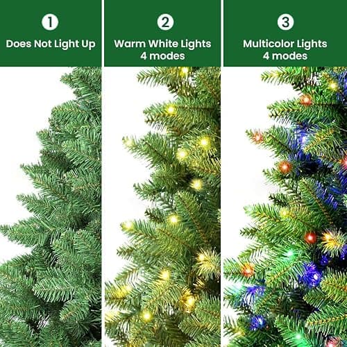 SHareconn 6ft Prelit Premium Artificial Classic Spruce Christmas Tree with Remote Control,Timer, and 330 Warm White & Color LED Changing Lights, 952 Branch Tips, Xmas Decoration, 6 FT thumbnail 6