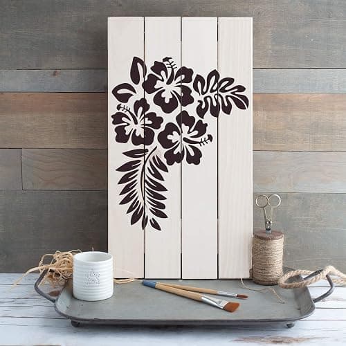 Hibiscus Flower Stencil - Spring Stencil, Floral Stencil, Designs, Flower Stencil, Nature Stencil thumbnail 3