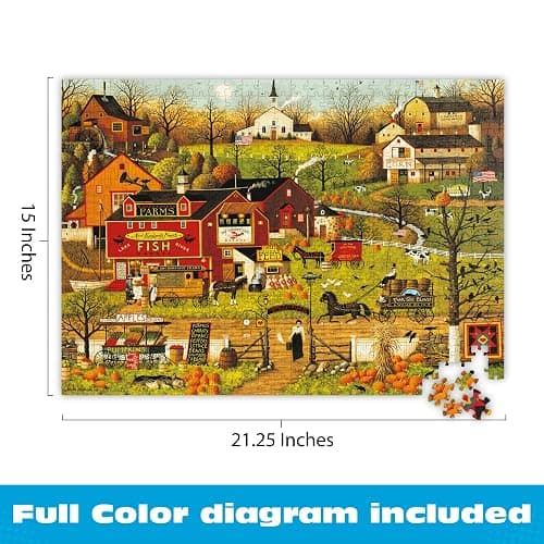 Buffalo Games - Blackbirds Roost at Mill Creek - Charles Wysocki - 500 Piece Autumn Jigsaw Puzzle for Adults - Fall Harvest Americana Scene - Cozy Puzzle for Game Nights thumbnail 2