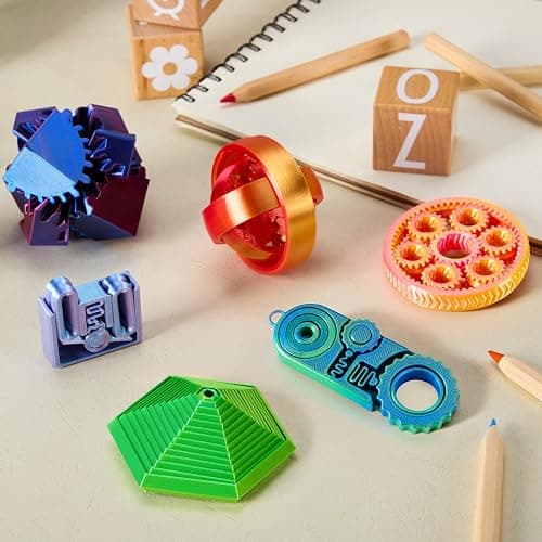 JOYIN 6PCS 3D Printed Fidget Toys, Spin Fractal Click Gear Fidget Toy, Metallic Color 3D Printed Fidget Toy for Favors ADHD, Autism, Kids&Adults, Party Favors, Desktop Deco Gift thumbnail 6