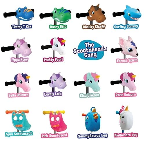 Scootaheadz Dinosaur Scooter Accessories - Personalize Your Boys Ride - Dino Scooter Head for Kids - Toys for Boys Ages 3 and Up - Timmy T-Rex in Blue and Orange thumbnail 4