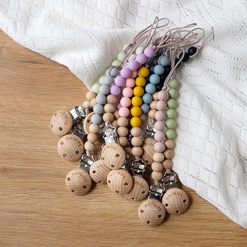 SAMiGO Pacifier Clips for Baby Boys Pacifier Holders Silicone Paci Binky Clips - 2 Pack - Serenity thumbnail 7