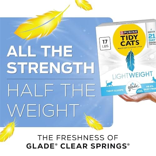 Purina Tidy Cats LightWeight Glade Clear Springs Litter, 17 lb | Glade Scented, tight clumping and low-dust formula offers 21-day odor control for multi-cat homes thumbnail 4