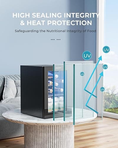 EUHOMY 18L Beverage Refrigerator Cooler, 24 Cans Mini Fridge with Quiet Compressor, Countertop Small Fridge with 40°F-61°F Digital Temperature Control, LED Lgiht for Home, Bar, Office thumbnail 5
