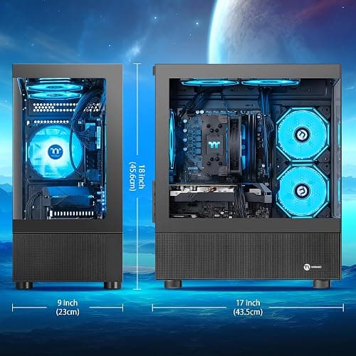 NINGMEI Prebuilt Gaming PC,AMD Ryzen 5 5500 GTX 1660 Super 6GB GDDR6 | 16GB DDR4 RAM 1TB Gen4 NVMe M.2 SSD,650W PSU WiFi Ready & Windows 11 Home Gaming Desktop Computer Black thumbnail 2