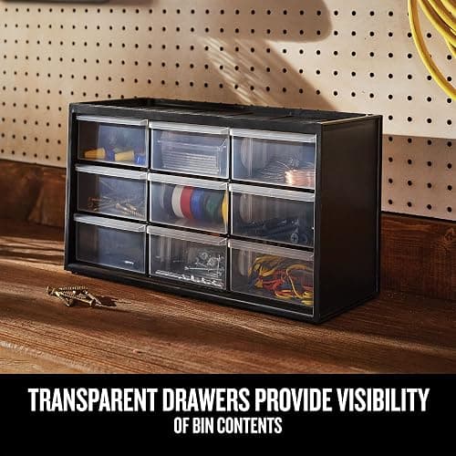 CRAFTSMAN Plastic Storage Organizer Bin System, 9 Drawer thumbnail 3