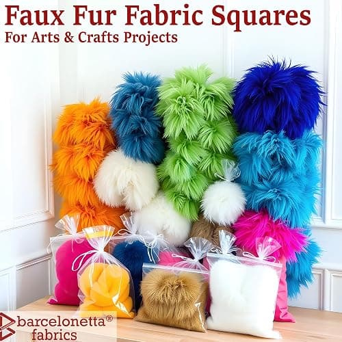 Barcelonetta Faux Fur Fabric | Pre-Cut Fur Squares for Sewing, DIY Crafts, Costumes, Upholstery | Soft, Vegan Faux Fur | Material for Plush Toy Projects (Purple, 10" X 10") thumbnail 2